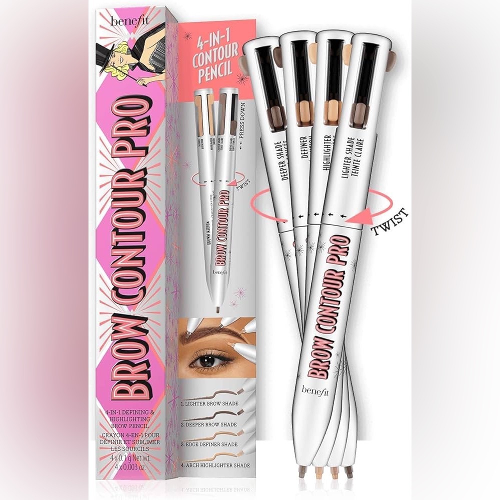 Benefit Brow Contour Pro 4-in-1 Pencil - Black, Brown, Cream
